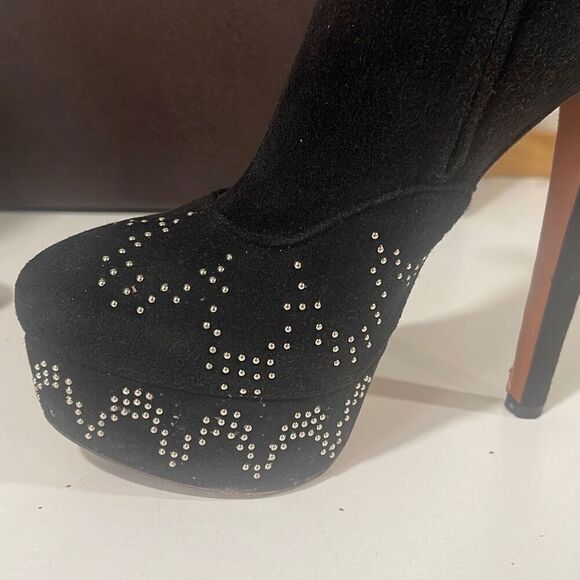 Alaia Black Platform Suede Boots Size 38.5 - Picture 11 of 16